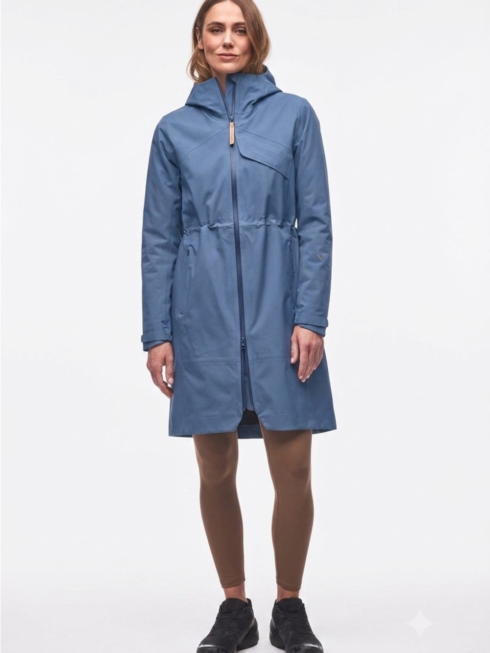 Indyeva Women's Risela Long Waterproof Hooded Rain Jacket Coat L